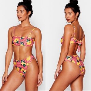 Nasty Gal Gingham Lemon Bikini